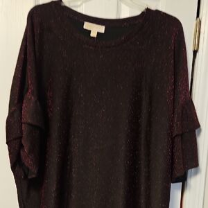 Michael Kors Shimmering Black and Red Blouse
